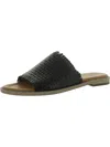 Spring Step Ginosa Womens Leather Woven Slide Sandals In Black
