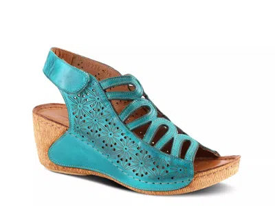 Spring Step Inocencia Wedge Sandal In Blue