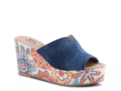 Spring Step Laylani Wedge Sandal In Blue