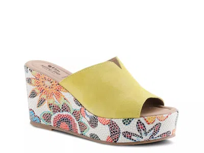 Spring Step Laylani Wedge Sandal In Yellow