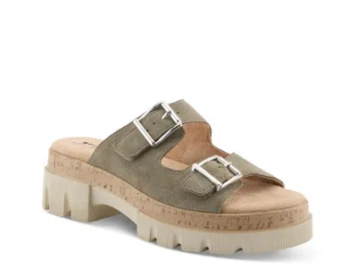 Spring Step Marbello Platform Sandal In Green