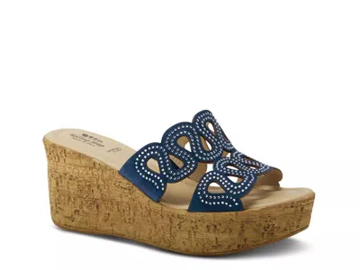 Spring Step Mssteamy Wedge Sandal In Blue