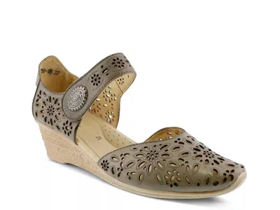 Spring Step Nougat Wedge Pump In Gray