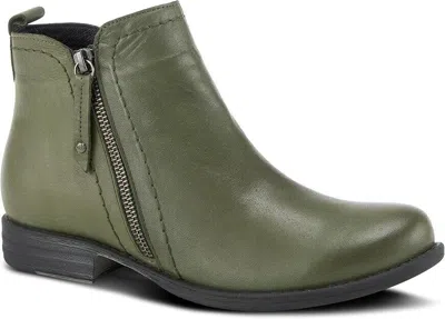 Spring Step Oziel Boots Women's 10.5-11 Olive Green Leather Ankle Bootie Zpo687 (green,10.5-11)