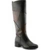 Spring Step Patchwork Knee High Boot In Black