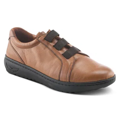 Spring Step Pinna Women Us 6.5-7 Camel Brown Leather Slip-on Casual Shoes Khd752