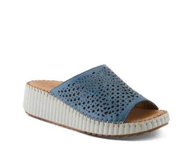 Spring Step Rhydian Wedge Sandal In Blue