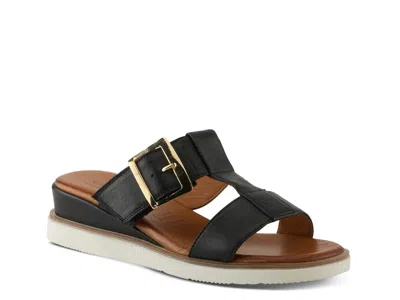 Spring Step Seaport Wedge Sandal In Black