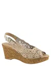 SPRING STEP SHOES ABIGAIL WEDGE SANDALS IN BEIGE