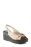 Spring Step Tamra Wedge Slingback Sandal In Beige