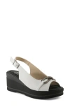 Spring Step Tamra Wedge Slingback Sandal In White