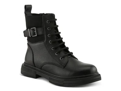 Spring Step Urbanattire Combat Boot In Black