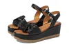 Spring Step Wakefield Ankle Strap Platform Wedge Sandal In Black