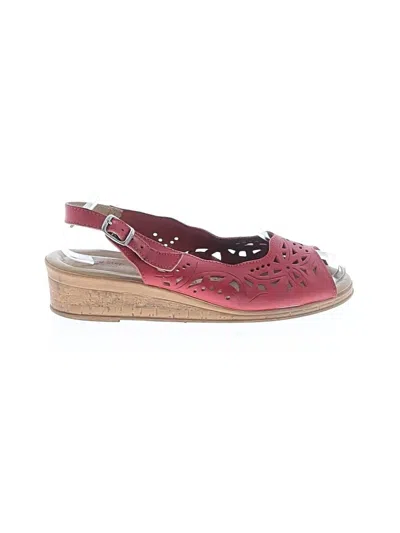 Pre-owned Spring Step Wedges In Red