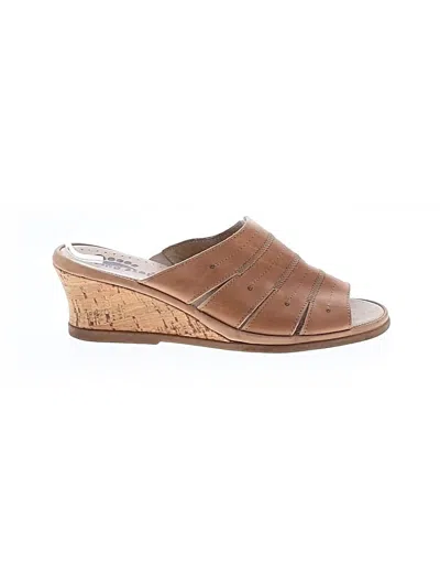 Pre-owned Spring Step Wedges In Tan