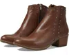 Spring Step Wildwest Womens Brown Leather Side Zip Ankle Boots Zogg1718 In Brown