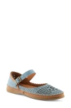 Spring Step Zabelle Mary Jane Flat In Blue