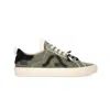 Springa | Unique Vulcanized Sneakers Italian Handmade Men's Green Wavy Olona Olive Sneakers In Multi