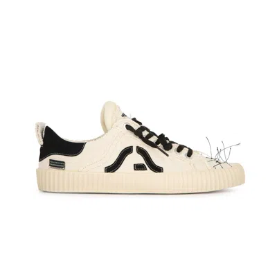 Springa | Unique Vulcanized Sneakers Italian Handmade Men's Neutrals Wavy Olona White Naba Sneakers