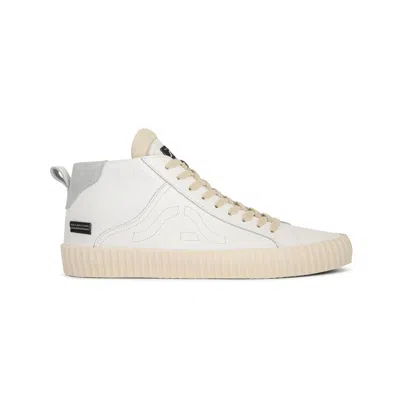 Springa | Unique Vulcanized Sneakers Italian Handmade Men's Wavy Leather White High Top Sneakers