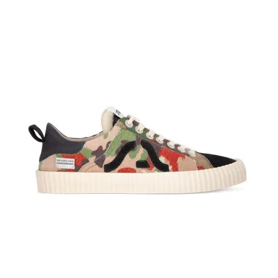 Springa | Unique Vulcanized Sneakers Italian Handmade Men's Wavy Military Sneakers In Multi