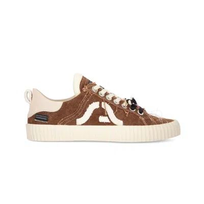 Springa | Unique Vulcanized Sneakers Italian Handmade Men's Wavy Olona Brown Sneakers In Multi