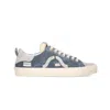 Springa | Unique Vulcanized Sneakers Italian Handmade Men's Wavy Pixel Blue Sneakers In Multi