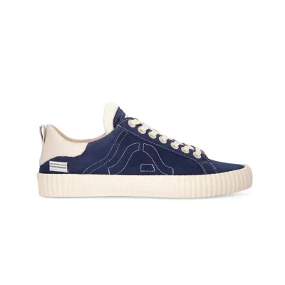 Springa | Unique Vulcanized Sneakers Italian Handmade Men's Wavy Suede Blue Sneakers