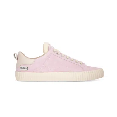 Springa | Unique Vulcanized Sneakers Italian Handmade Men's Wavy Suede Pink Sneakers