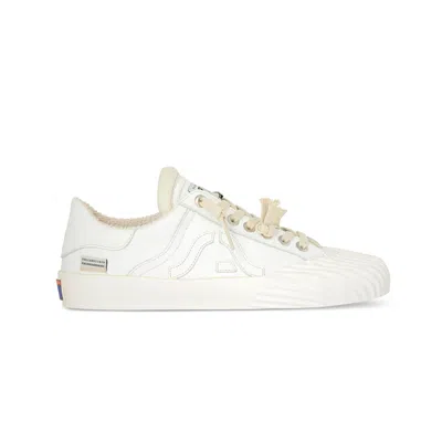Springa | Unique Vulcanized Sneakers Italian Handmade Men's Wavy Vitelli Leather White Sneakers