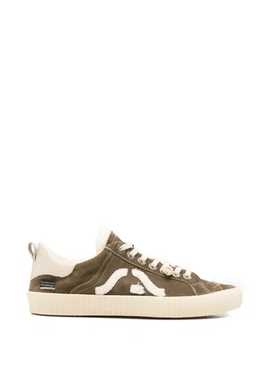 Springa Wavy Suede Sneakers In Brown