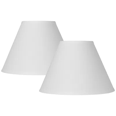 Springcrest Antique White Linen Lamp Shades 6.5x15x10.75 (spider) Set Of 2