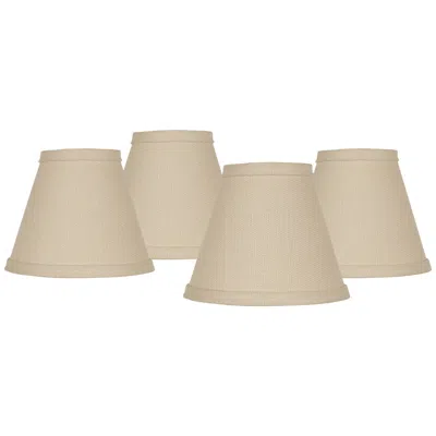 Springcrest Beige Linen Chandelier Clip Shades 3x6x5 (clip-on) Set Of 4