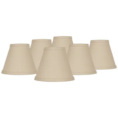 Springcrest Beige Linen Chandelier Clip Shades 3x6x5 (clip-on) Set Of 6