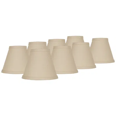 Springcrest Beige Linen Chandelier Clip Shades 3x6x5 (clip-on) Set Of 8