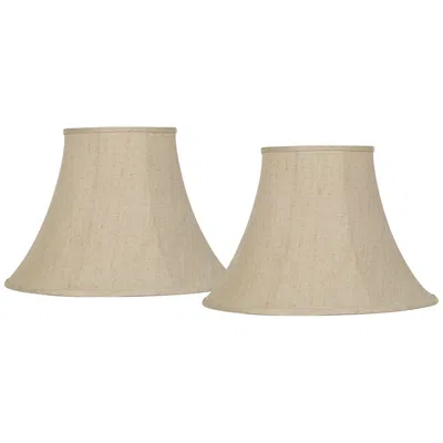 Springcrest Beige Linen Set Of 2 Bell Lamp Shades 9x19x12.5 (spider)