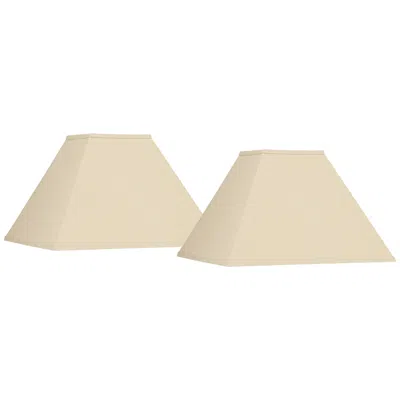 Springcrest Beige Linen Set Of 2 Square Lamp Shades 6x16x10 (spider)