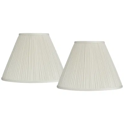 Springcrest Beige Set Of 2 Pleated Empire Lamp Shades 7x16x12 (spider)