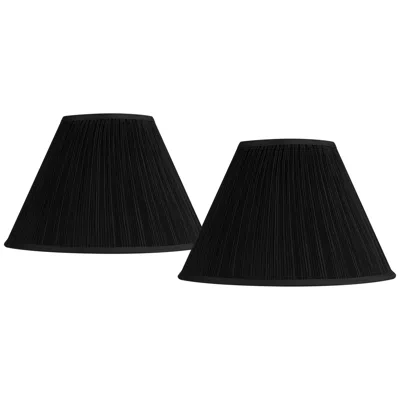 Springcrest Black Fabric Set Of 2 Drum Lamp Shades 7x17 X11.5 (spider)