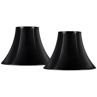 Springcrest Black Faux Leather Set Of 2 Bell Shades 7x16x12 (spider)