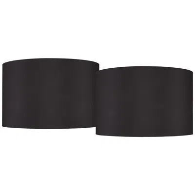 Springcrest Black Faux Silk Set Of 2 Drum Lamp Shades 19x19x12 (spider)