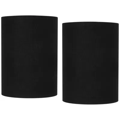 Springcrest Black Linen Set Of 2 Cylinder Lamp Shades 8x8x11 (spider)