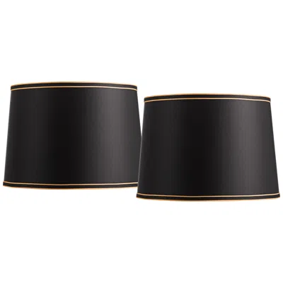 Springcrest Black Set Of 2 Shades With Black Gold Trim 14x16x11 (spider)