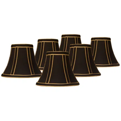 Springcrest Black With Gold Chandelier Clip Shades 3x6x5 (clip-on) Set Of 6