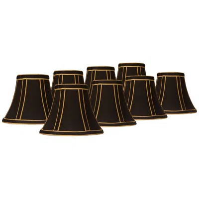 Springcrest Black With Gold Chandelier Clip Shades 3x6x5 (clip-on) Set Of 8