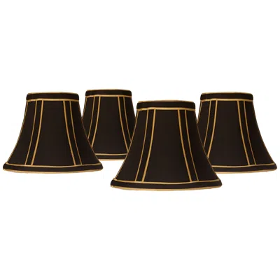 Springcrest Black With Gold Trim Clip Shades 3x6x5 (clip-on) Set Of 4