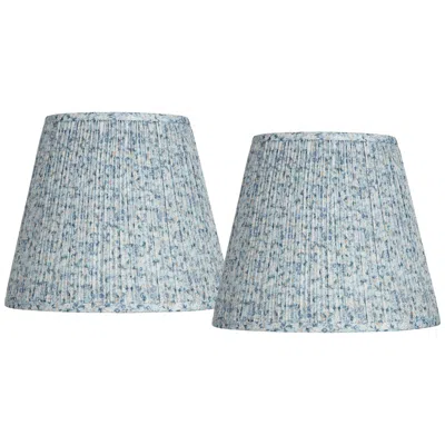 Springcrest Blue Floral Set Of 2 Pleated Empire Shades 8x13x11 (spider)