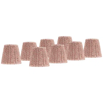 Springcrest Blue Pink Shirred Pleat Shades Set Of 8 4x6x5.5" (clip-on)