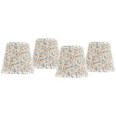 Springcrest Blue Red Leaf Pleated Shades Set Of 4 4x6x5.5" (clip-on)