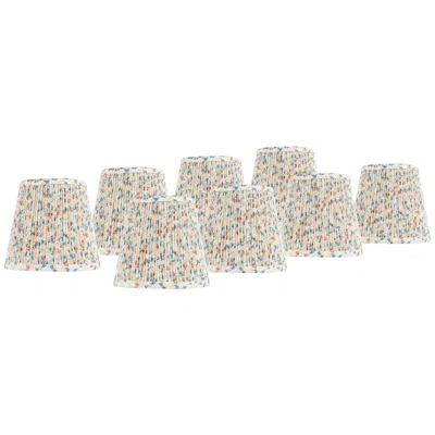 Springcrest Blue Red Leaf Pleated Shades Set Of 8 4x6x5.5" (clip-on)